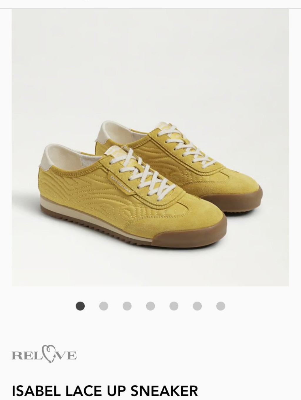 Sam Edelman Isabel Lace-Up Sneaker In Mustard Yellow And White